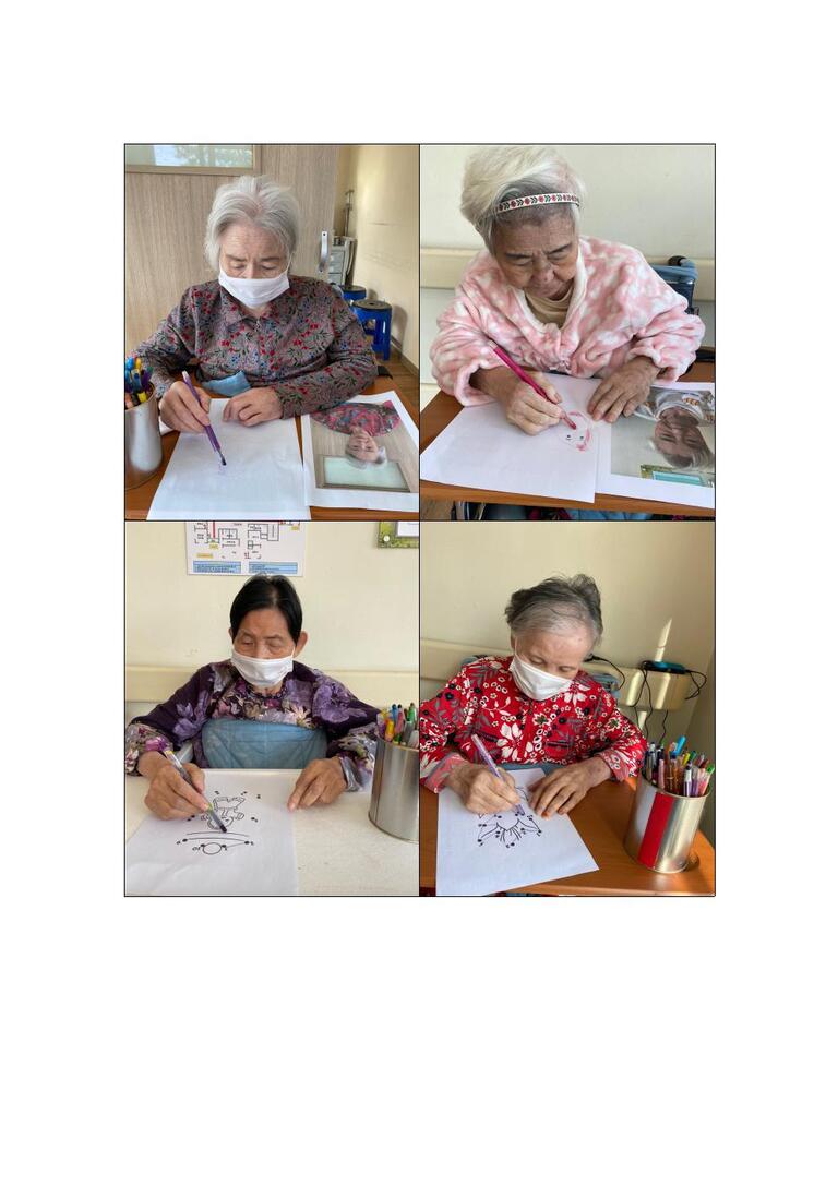 11월 인지 프로그램(본인얼굴 따라 그리기, 숫자연결 짓기)