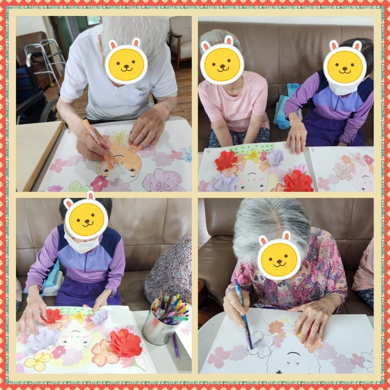 23년 8월  실버 미술 인지 프로그램   (명화 꾸미기: 에바  알머슨)