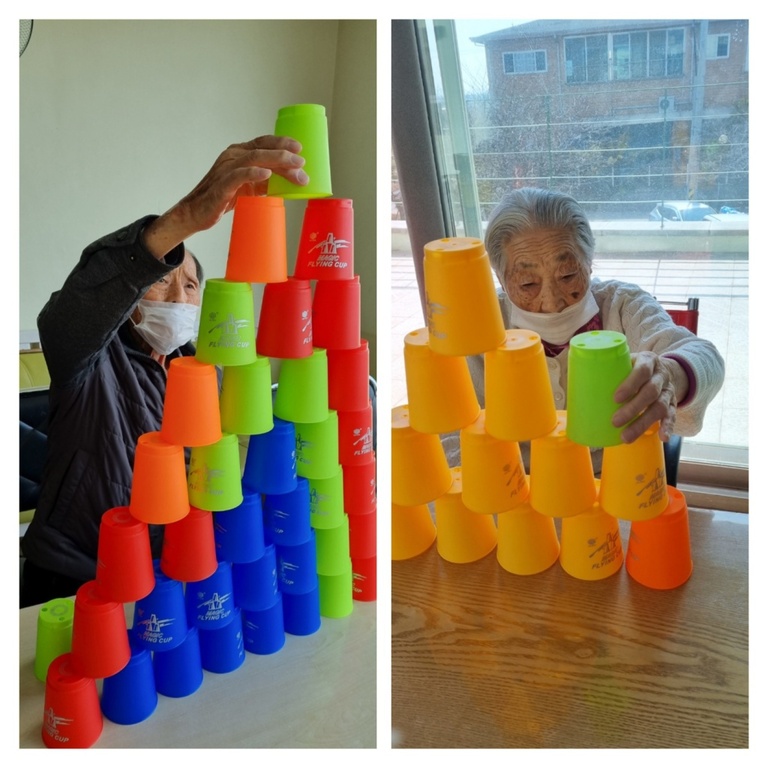 여가-컵 탑쌓기