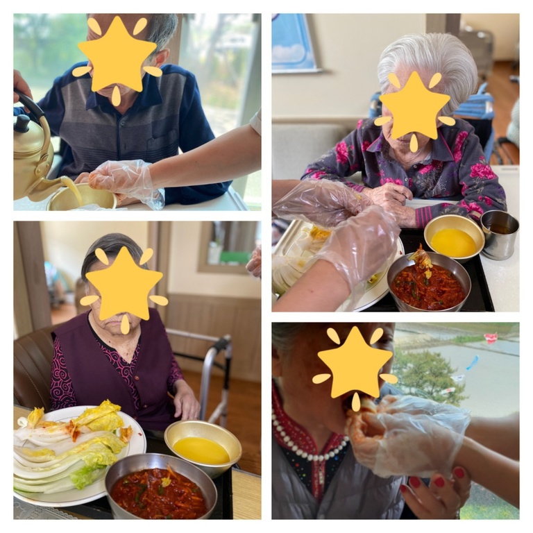 봄 김장 날, 배추 쌈에 막걸리(?) 한 잔~~